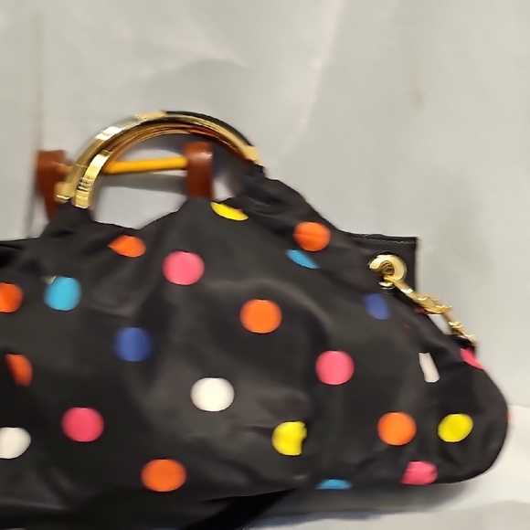 Lulu Guinness Black Bag with Colorful Polka Dots And Playful Bow - 2013 - Picture 9 of 10